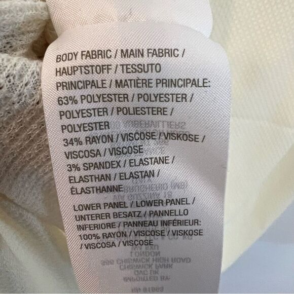 New LOGO by Lori Goldstein Knit Tank w/ Woven Sharkbite Hem in cream | size M - Picture 6 of 8